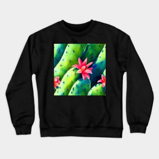 Watercolor cactus plant cactus pattern Crewneck Sweatshirt